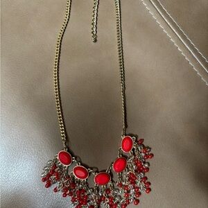 Elegant Red and Gold bold statement Necklace